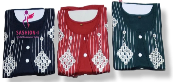Gorgeous Stitched Kurti with Mirror Work - Coffee Brown, Red, Green & Black